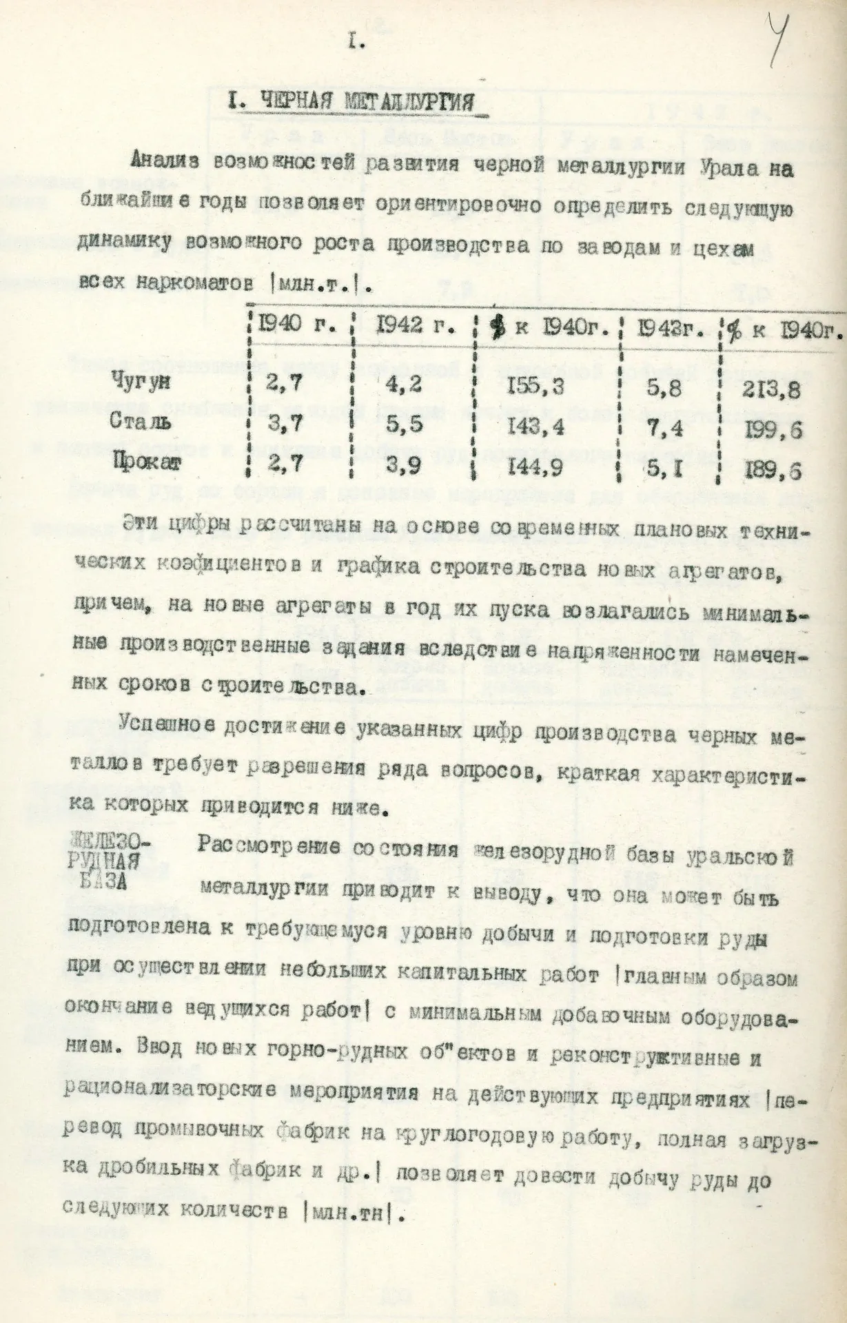 Материалы к докладу зам. председателя ГКО В.М. Молотову о мобилизации ресурсов Урала на нужды обороны. Ноябрь 1941 г. Ф. 4. Оп. 31. Д. 159. Л. 4